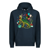 Navy party t rex Premium Hoodie - MaliasSmallBusiness