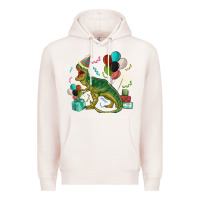 Pale Pink party t rex Premium Hoodie - MaliasSmallBusiness
