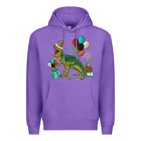 Purple party t rex Premium Hoodie - MaliasSmallBusiness