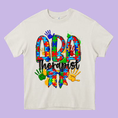 Aba Therapist Heavy Core Tee Designed By Cowhidedigitalart