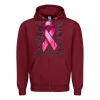 Burgundy Breast Cancer Ribbon Hope Love Faith Zipper Hoodie - texasbilliewilder