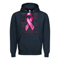 Navy Breast Cancer Ribbon Hope Love Faith Zipper Hoodie - texasbilliewilder