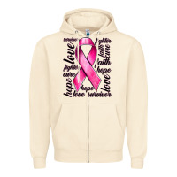 Sandshell Breast Cancer Ribbon Hope Love Faith Zipper Hoodie - texasbilliewilder