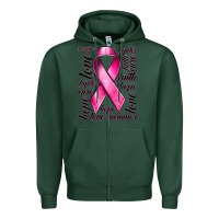 Sports Green Breast Cancer Ribbon Hope Love Faith Zipper Hoodie - texasbilliewilder