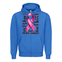 True Royal Breast Cancer Ribbon Hope Love Faith Zipper Hoodie - texasbilliewilder