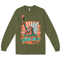 Army Green retro freedom rocks billie wilder Long Sleeve Tee - texasbilliewilder