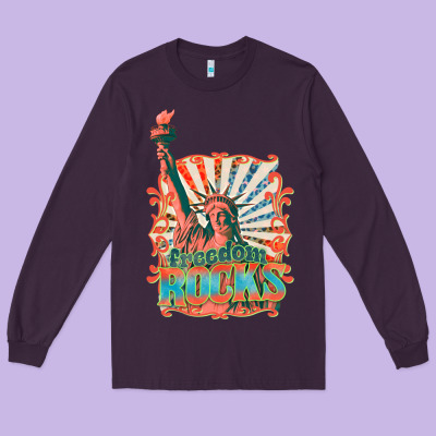 Long Sleeve Tee retro freedom rocks billie wilder