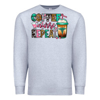 Heather Grey nurse coffee repeat Premium Sweatshirt - Jasminsmagicworld