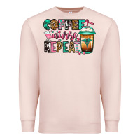 Pale Pink nurse coffee repeat Premium Sweatshirt - Jasminsmagicworld
