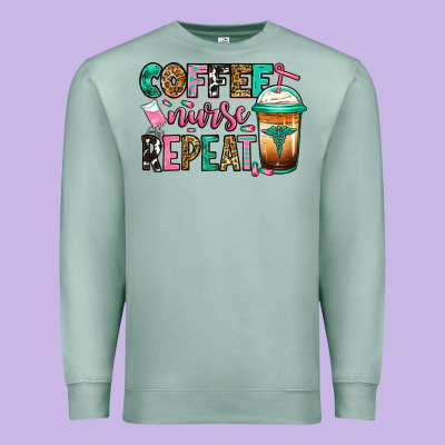 Nurse Coffee Repeat Premium Sweatshirt Designed By Jasminsmagicworld