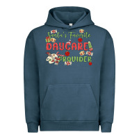 Pigment Midnight Navy santa's favorite daycare provider Urban Hoodie - MaliasSmallBusiness