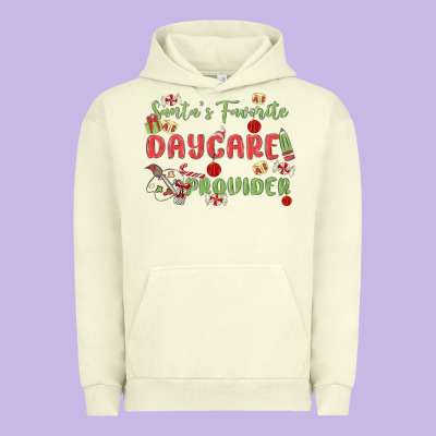 Santa's Favorite Daycare Provider Urban Hoodie Designed By Maliassmallbusiness