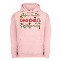 Pigment Salmon santa's favorite daycare provider Urban Hoodie - MaliasSmallBusiness