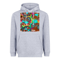 Heather Grey football tie dye gemstone sunflower seamless pattern Heavyweight Hoodie - JahusDesignShop