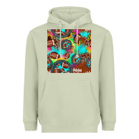 Matcha football tie dye gemstone sunflower seamless pattern Heavyweight Hoodie - JahusDesignShop