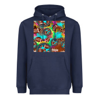 Navy football tie dye gemstone sunflower seamless pattern Heavyweight Hoodie - JahusDesignShop