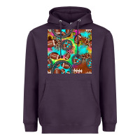 Plum football tie dye gemstone sunflower seamless pattern Heavyweight Hoodie - JahusDesignShop