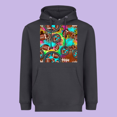 Football Tie Dye Gemstone Sunflower Seamless Pattern Heavyweight Hoodie Designed By Jahusdesignshop