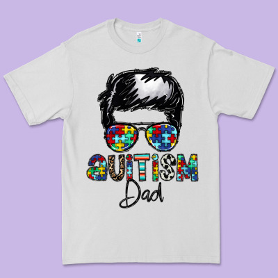 Autism Dad Premium Tee Designed By Cowhidedigitalart