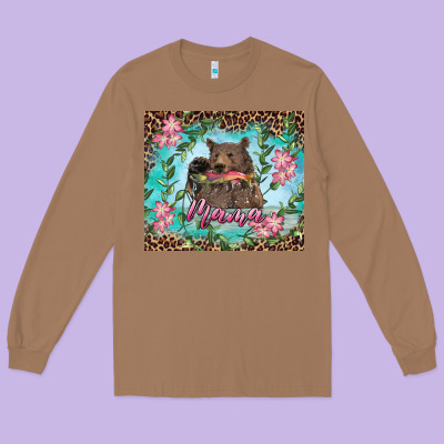 Long Sleeve Tee mama bear haunting fish floral tumbler
