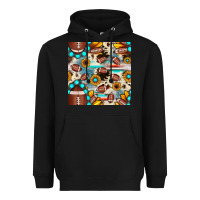 Black football cowhide sunflower seamless pattern Heavyweight Hoodie - JahusDesignShop