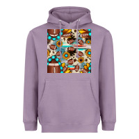 Lavender football cowhide sunflower seamless pattern Heavyweight Hoodie - JahusDesignShop