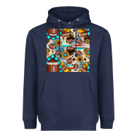 Navy football cowhide sunflower seamless pattern Heavyweight Hoodie - JahusDesignShop