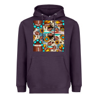 Football Cowhide Sunflower Seamless Pattern Heavyweight Hoodie | Teevron
