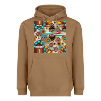Toasted Coconut football cowhide sunflower seamless pattern Heavyweight Hoodie - JahusDesignShop