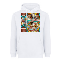 White football cowhide sunflower seamless pattern Heavyweight Hoodie - JahusDesignShop