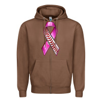 Chestnut Breast Cancer Ribbon Baseball Zipper Hoodie - texasbilliewilder