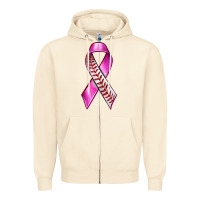Sandshell Breast Cancer Ribbon Baseball Zipper Hoodie - texasbilliewilder