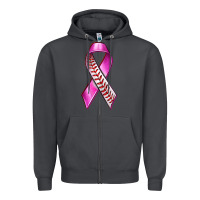 Smoke Breast Cancer Ribbon Baseball Zipper Hoodie - texasbilliewilder