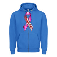 True Royal Breast Cancer Ribbon Baseball Zipper Hoodie - texasbilliewilder