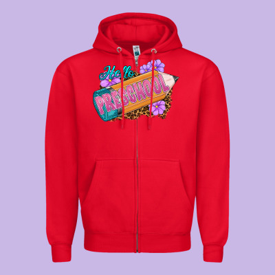 Hello Preschool Zipper Hoodie Designed By Ranaportraitstore
