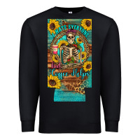 Black i hate everyone but coffee helps western skeleton coffee sunflowers 12 Premium Sweatshirt - Artiststas