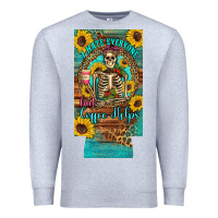 Heather Grey i hate everyone but coffee helps western skeleton coffee sunflowers 12 Premium Sweatshirt - Artiststas