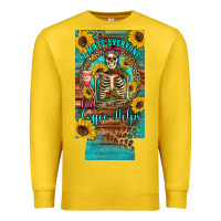 Lemon i hate everyone but coffee helps western skeleton coffee sunflowers 12 Premium Sweatshirt - Artiststas