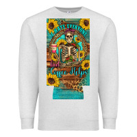 Oatmeal Heather i hate everyone but coffee helps western skeleton coffee sunflowers 12 Premium Sweatshirt - Artiststas