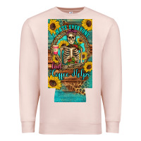 Pale Pink i hate everyone but coffee helps western skeleton coffee sunflowers 12 Premium Sweatshirt - Artiststas