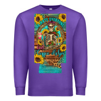 Purple i hate everyone but coffee helps western skeleton coffee sunflowers 12 Premium Sweatshirt - Artiststas