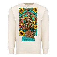 Sandshell i hate everyone but coffee helps western skeleton coffee sunflowers 12 Premium Sweatshirt - Artiststas