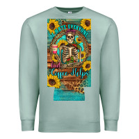 Seafoam i hate everyone but coffee helps western skeleton coffee sunflowers 12 Premium Sweatshirt - Artiststas