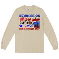 Mushroom running on iced coffe and freedom Long Sleeve Tee - texasbilliewilder