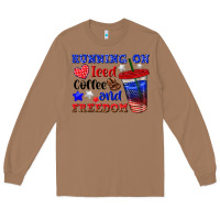 Toasted Coconut running on iced coffe and freedom Long Sleeve Tee - texasbilliewilder