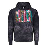 Cloud Black v.d turquoise leopard and flowers  brushstrokes Vintage Hoodie - AdoDesignShop