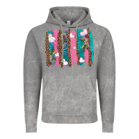Cloud Rock v.d turquoise leopard and flowers  brushstrokes Vintage Hoodie - AdoDesignShop