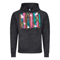 Vintage Black v.d turquoise leopard and flowers  brushstrokes Vintage Hoodie - AdoDesignShop
