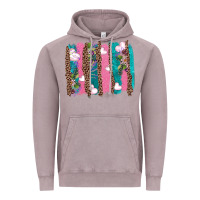 Vintage Zinc v.d turquoise leopard and flowers  brushstrokes Vintage Hoodie - AdoDesignShop