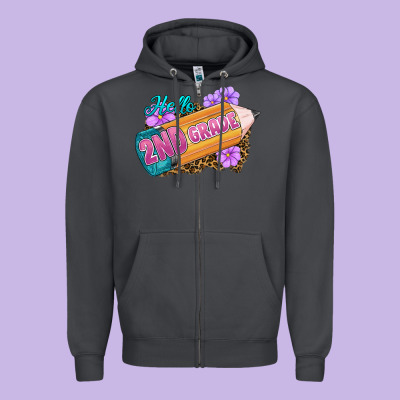 Hello 2nd Grade Zipper Hoodie Designed By Ranaportraitstore